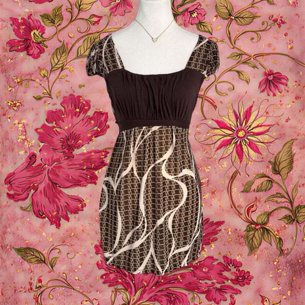 Babydoll brown mini dress Y2K coquette BellaSwan women’s size small